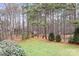 Spacious backyard with tree-lined privacy and grassy area at 302 Mccrary Rd, Mooresville, NC 28117