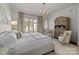 Bedroom with king-size bed, sitting area, and access to the pool at 413 Eastover Rd, Charlotte, NC 28207