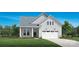 One-story house with gray siding, white trim, and a two-car garage at 5213 Mint Harbor Way # 0351, Charlotte, NC 28269