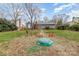 View of the backyard with a turtle sandbox, chairs, and a fire pit at 6000 Carmel Station Ave, Charlotte, NC 28226