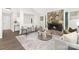Cozy living room featuring a stone fireplace, neutral color palette, and comfortable seating, perfect for relaxation at 10912 Treebark Dr, Charlotte, NC 28226