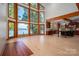 Spacious living area with hardwood floors, high ceilings, and lake views at 115 Cloverhill Rd, Mooresville, NC 28117