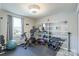 Home gym with Peloton bike and weight equipment at 182 Water Oak Dr, Pineville, NC 28134