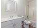 Clean bathroom with white vanity, toilet and tub at 210 Lauren Dr, Indian Trail, NC 28079