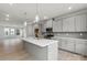 Modern kitchen with island, stainless steel appliances, and gray cabinets at 2314 Donnelly Hills Ln, Charlotte, NC 28262