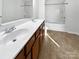 Bathroom boasts double vanity and soaking tub at 2653 Early Flight Dr, Charlotte, NC 28262