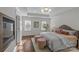 Spacious main bedroom with a fireplace and plush bedding at 3319 Holt St, Charlotte, NC 28205