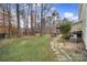 Landscaped backyard with stone path and wooded backdrop at 3812 Leela Palace Way, Fort Mill, SC 29708