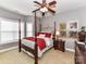 Bedroom with a four poster bed, and a ceiling fan at 585 Ambergate Nw Pl, Concord, NC 28027