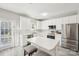 Modern kitchen with white cabinets, stainless steel appliances, and an island at 6033 Creft Cir, Indian Trail, NC 28079