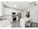 Modern kitchen with white cabinets, stainless steel appliances, and an island at 6033 Creft Cir, Indian Trail, NC 28079