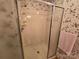 Shower stall with glass enclosure and built-in shelving at 625 Teddar Rd, Mount Gilead, NC 27306