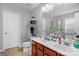 Double vanity bathroom with a soaking tub and walk-in shower at 7845 Kuck Rd, Mint Hill, NC 28227