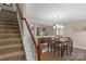 Charming dining room featuring a wood table and chandelier at 7845 Kuck Rd, Mint Hill, NC 28227