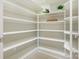 Walk-in pantry with ample shelving for storage at 813 Garbow Ct, Charlotte, NC 28270