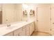 Bathroom with double sinks, large mirror and cabinets at 9009 Powder Works Dr, Huntersville, NC 28078