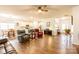 Spacious living area with hardwood floors and a cozy fireplace at 9009 Powder Works Dr, Huntersville, NC 28078