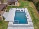 Stunning pool and patio view from above at 9117 Monarchos Ct, Waxhaw, NC 28173