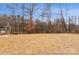 Backyard view with tree line and straw ground cover at 10414 Club Car Ct, Mint Hill, NC 28227