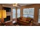 Living room with fireplace and lots of natural light at 113 Rocky Trail Ct, Fort Mill, SC 29715