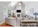 Living room features hardwood floors, a fireplace, and high ceilings at 1265 Maddy Ln, Rock Hill, SC 29732