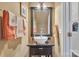 Stylish powder room with a unique vessel sink, modern lighting, and decorative towels at 153 Snead Rd # 72, Fort Mill, SC 29715