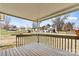 Wooden deck overlooking a neighborhood and yard at 2363 24Th Street Ne Ln, Hickory, NC 28601