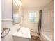 Clean bathroom, with updated vanity and bathtub shower at 2752 21St Ne St, Hickory, NC 28601