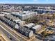 Wide aerial view of the townhome community and neighborhood at 3731 S Tryon St, Charlotte, NC 28217