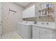 Bright laundry room, washer, dryer, cabinets, and utility sink at 6328 County Donegal Ct, Charlotte, NC 28277