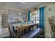 Charming dining area with a wooden table, bench seating, and bright natural light from the large window at 1687 Riverdale Dr, Rock Hill, SC 29732