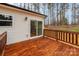 Wooden deck with sliding glass door access at 203 Bud Black Rd, Crouse, NC 28033