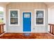 Blue front door entryway with welcome mat at 203 Bud Black Rd, Crouse, NC 28033