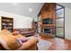 Spacious living room featuring a stone fireplace and vaulted ceiling at 241 Pinecrest Ct, Taylorsville, NC 28681