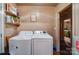 Laundry room with washer, dryer, and additional shelving at 2648 Roslyn Ave, Charlotte, NC 28208