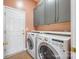 Bright laundry room, featuring washer, dryer, and ample storage at 3903 Bon Rea Dr, Charlotte, NC 28226