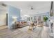 Light and airy living room with fireplace and hardwood floors at 3903 Bon Rea Dr, Charlotte, NC 28226