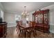 Elegant dining room featuring a chandelier and hardwood floors at 401 Kenwood Ave, Cherryville, NC 28021