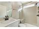 Bathroom with a shower, toilet, sink, and vanity at 5036 Heathland Dr # 71, Charlotte, NC 28215