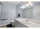 Bathroom featuring a white vanity, neutral paint, and good lighting at 5190 Corbin Ln, Hickory, NC 28601