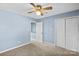 Bedroom with double door closet and neutral wall colors at 5190 Corbin Ln, Hickory, NC 28601