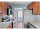 Kitchen with stainless steel appliances and wood cabinets at 5190 Corbin Ln, Hickory, NC 28601