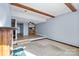 Open living room with hardwood floors and a view into the kitchen area at 5190 Corbin Ln, Hickory, NC 28601