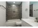 Modern bathroom with a bathtub, shower, and updated vanity at 5966 Quarter Mile Rd # 2, Clover, SC 29710