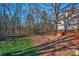 Partially fenced backyard with mature trees and open space at 8622 Lower Rocky River Rd, Concord, NC 28025