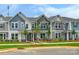 Attractive townhome community with manicured lawns and coordinated exterior color schemes at 10119 Mamillion Dr, Huntersville, NC 28078