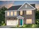 Two-story house with gray siding, brick accents, and a teal front door at 12028 Grinstead Ln # 292, Charlotte, NC 28278