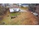 Aerial view showcasing house, yard, and shed at 127 Halifax Ct, Gastonia, NC 28056