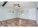 Living room featuring hardwood floors, a ceiling fan, and bright natural light at 1876 Rollins Dr, Catawba, NC 28609