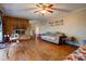 Bright living room featuring hardwood floors, a fireplace and neutral wall paint at 1900 E Dixon Blvd, Shelby, NC 28152